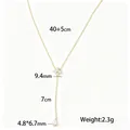 Elegant four-leaf flower zircon necklace with 40+5cm chain and 2.3g weight specs - Flower White Rhinestone Tassel Necklace (H1116) / Gold
