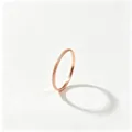 Detail view of a rose gold matte finish titanium steel ring with sparkling star texture. - Size 5 / 1mm / Rose Gold