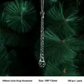 Clear acrylic spiral icicle teardrop pendant for Christmas tree decoration, 100mm length - Threaded Water Drop Pendant / 100mm (100 Pieces/Pack) / Clear