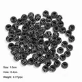 Set of black acrylic volleyball-style loose beads for DIY jewelry making, 10mm diameter - Black Volleyball (100 Pieces)