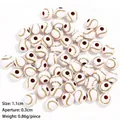 Premium 11mm white acrylic baseball beads with gold stitching for DIY jewelry making - White Baseball (100 Pieces)