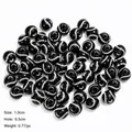 Acrylic baseball pattern loose beads 10mm with 5mm hole for DIY handmade jewelry crafting - Black Baseball (100 Pieces)