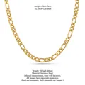 Classic gold-plated stainless steel Figaro chain necklace for men and women 45cm - 45+5cm (4mm) / Gold