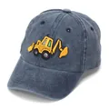 Blue washed denim baseball cap for kids with yellow excavator embroidery detail - 52CM(2-6 Years) / Navy Blue