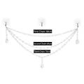 Detail showing 3-layer clear acrylic bead chain lengths of 58cm, 64cm, and 70cm - Three-Layer Octagonal Water Drop Pendant (Style 5)