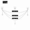 Dettaglio lunghezze catena perle acriliche a 3 strati di 58cm, 64cm e 70cm per decoro - Pendente a Goccia d'Acqua Ottagonale a Tre Strati (Stile 5)