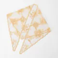 Vintage French style golden floral embroidery lace triangular headscarf for women - Vintage Floral Style (SJJ091-07)