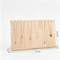 Solid wood necklace display stand with dimensions 39.7cm x 10cm x 24.4cm for jewelry storage - Natural Wood Color Extra-large Necklace Plate