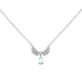 Elegante zilveren engelenvleugel ketting met maansteen hanger geschenk voor dames - Zilver