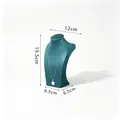 Emerald green velvet jewelry necklace display bust stand with specific dimensions - 19.5cm Height/Dark Green