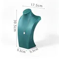 Professional teal velvet necklace display bust stand with 30.5cm height and 17.5cm width. - 30.5cm Height/Dark Green