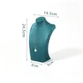 Teal velvet necklace display stand mannequin neck with dimensions - 24.5cm Height/Dark Green