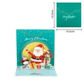 3D pop-up kerstkaart met kerstman en pinguïn, afmetingen 10,5x10,5 cm - Kerstman en Sneeuwpop / 10.5x10.5cm / Groen