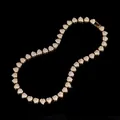 Collana a cuore color oro di lusso con cristalli pavé completi e design a maglie scintillanti - Collana a Cuore in Oro e Zircone Bianco