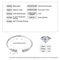 Ανοιχτό βραχιόλι από ασήμι 925 με πέτρες moissanite premium και αναλυτικές διαστάσεις - 1.8 Καράτια / Λευκό
