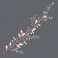 Elegante roségoldene Brauthaar-Ranke mit rosa Marquise-Kristallen und weißen Kunstperlen - Roségold (HS-J6439G)