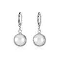 Elegante zilveren oorringen voorzien van een ronde witte parelhanger voor de dames - Vintage Zilveren Omwikkelde Parel Oorbellen(M-160)
