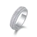Elegante anello in argento S925 con più file di scintillanti moissaniti per donne - Moissanite R13044 Da 11 Mm / Taglia US 6