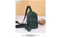 Dunkelgrüne Damen-Brusttasche aus PU-Leder mit passendem kleinen Münzbeutel. - Grün
