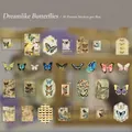 Vintage butterfly stickers with gold foil details, 30 pieces set for scrapbooking diary - Dream Like Butterflies