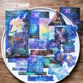Starry galaxy sticker pack with gold foil poetic quotes for DIY journaling and scrapbooking. - Poem from the Stars