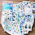 Celestial starry sky sticker pack with moon and galaxy designs for DIY journal scrapbooking - Starlight Infatuation