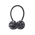 Élastique à cheveux pour enfants avec pompons duveteux à pois noirs et blancs - Imprimé Léopard (3)