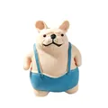 Adorable French Bulldog squishy toy wearing blue overalls for stress relief decoration - Large Suspender Dog / 20x20cm (2kg) / Blue Clothes