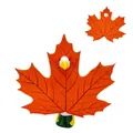 Porch goose decorative outfit in bright orange maple leaf style - Suitable for 23 Inches / Thanksgiving Orange Red Maple Leaf Style / Orange Red