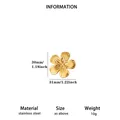 Élégante broche fleur de soleil dorée en acier inoxydable avec informations de taille - Style de Fleur de Soleil Géométrique (XZ363) / Or