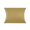 Elegant gold pillow shaped gift box ideal for wedding favors and small candy packaging - Light Khaki