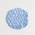 Light blue professional hair net with faux pearls for ballet and bun hairstyles - Blue Pearl Style