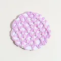 Pink crocheted hairnet for ballet bun with elegant white faux pearl beads - Light Purple Artificial Pearl Style