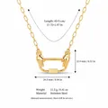 Collier en acier inoxydable doré avec fermoir en forme de mains et dimensions - Collier Fermoir Geste Tenant la Barre / Or