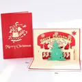 Carte de Noël 3D pop-up avec sapin de Noël et cheminée festive, dimensions 15x10 cm - Sapin de Noël Rouge 10*15