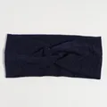 Bandeau tricoté bleu marine de haute qualité avec texture côtelée élégante pour le sport - Style Noué / Bleu marine