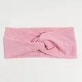 Bandeau à nœud rose côtelé respirant pour les activités de sport de yoga et de fitness - Style Noué / Rose