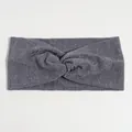 Bandeau de sport gris côtelé avec nœud pour le yoga le fitness et la protection - Style Noué / Gris