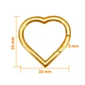 Chiusura a cuore a molla in acciaio inossidabile oro lucido 30mm per creazione gioielli - Cuore / Grande / Oro