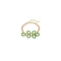 Elegant green enamel leaf design gold link chain adjustable fashion bracelet for women - Bracelet