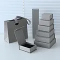 Elegante juego de cajas de joyería magnéticas grises con bolsa de regalo a juego - 5.5*5.5*3.2cm / Gris
