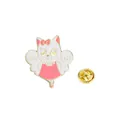 Kawaii angel cat enamel pin badge with pink dress and "Cute Cats" wings for bags - Cat Riding Panda Rocking Horse (CZ0792-1)