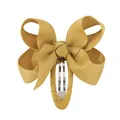 Handmade mustard yellow grosgrain ribbon bow BB hair clip for cute princess style - Gold Yellow