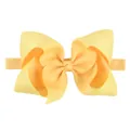 Gelbes 6-Zoll-Schleifen-Haarband aus Ripsband für Kleinkinder und Mädchen, elastisch - 6 Zoll (15x12cm) / Gelb (40)