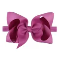 Fuchsiafarbenes 6-Zoll-Haarband mit großer Ripsbandschleife für Babys und Mädchen - 6 Zoll (15x12cm) / Rosenrosa (29)