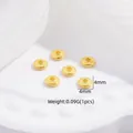 Nahaufnahme von 4mm vergoldeten S925 Silber Abstandsperlen für DIY Schmuck Armbänder - Typ B: 4mm Rondelle (5 Stück/Packung) / Gold