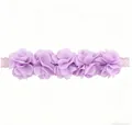 Soft purple chiffon flower elastic lace headband for babies and toddlers hair accessories - 5 Flowers Light Purple