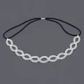Elegantes silbernes Strass-Haarband mit Unendlichkeitsmuster für Damen-Haarschmuck - Einfacher verflochtener Gliederstil (HS-J3116S)