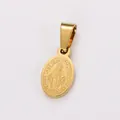 Detailansicht eines vergoldeten Edelstahlanhängers mit der Wundertätigen Medaille. - Anhänger Ohne Kette-Klein / Gold