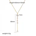 Elegante 18k vergulde roestvrijstalen Y-ketting met kristallen hangers en afmetingen - Y-vormige Halsketting (TN3815) / 18K goud